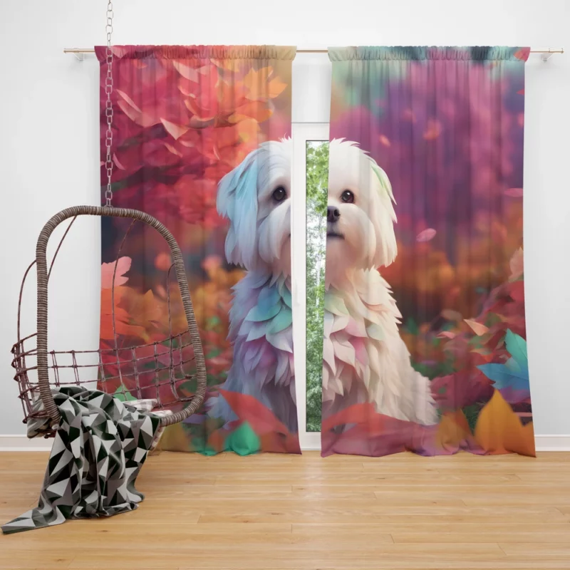 Maltese Charm Teen Dog Gift Curtain