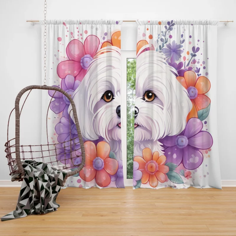 Maltese Love Teen Gifted Joy Curtain