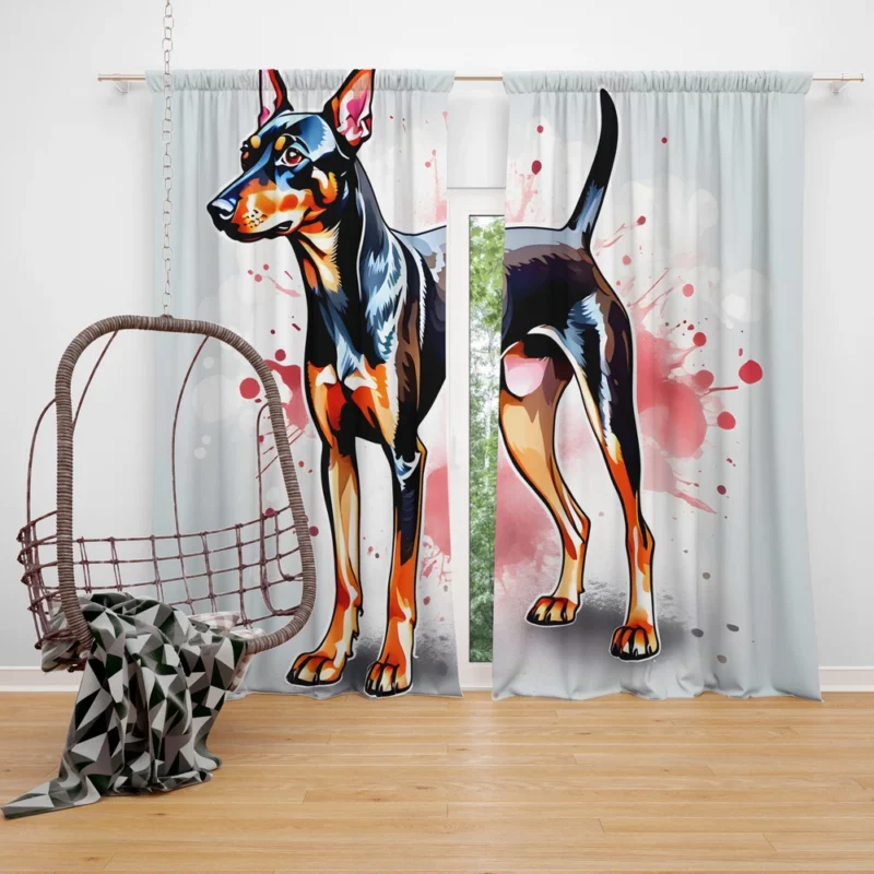 Manchester Terrier Dog Delight Teen Joyful Surprise Curtain