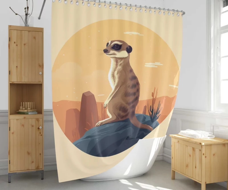 Meerkat in the Desert Shower Curtain 1
