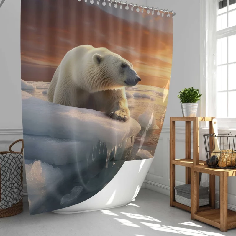 Melting Ice Threatens Polar Bears Shower Curtain