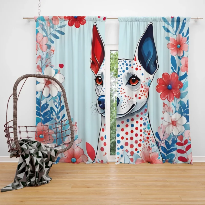 Mexican Joy Playful Xoloitzcuintli Companion Curtain