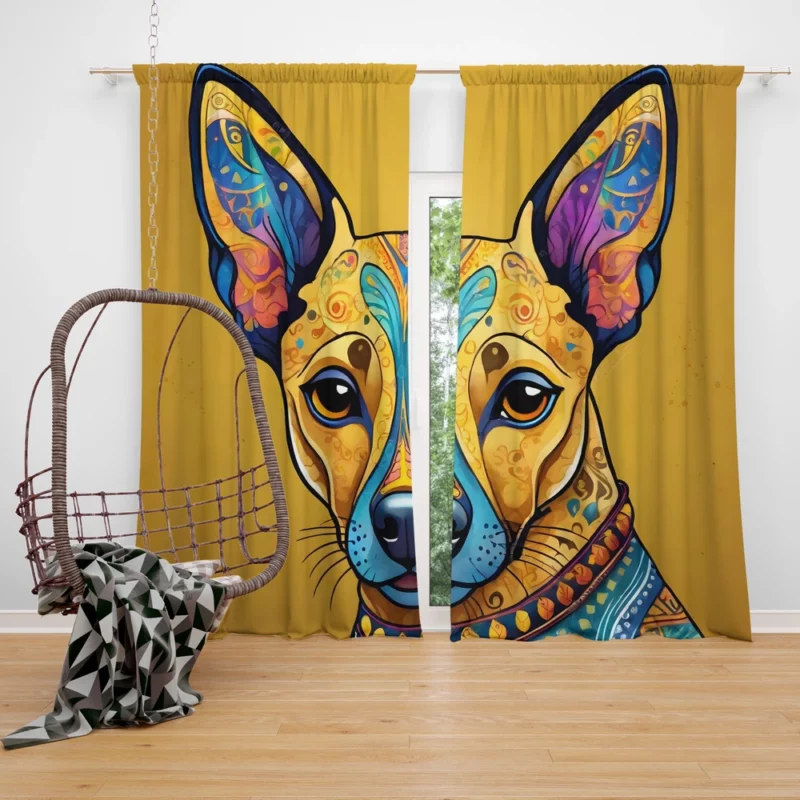 Mexican Joy Playful Xoloitzcuintli Dog Curtain