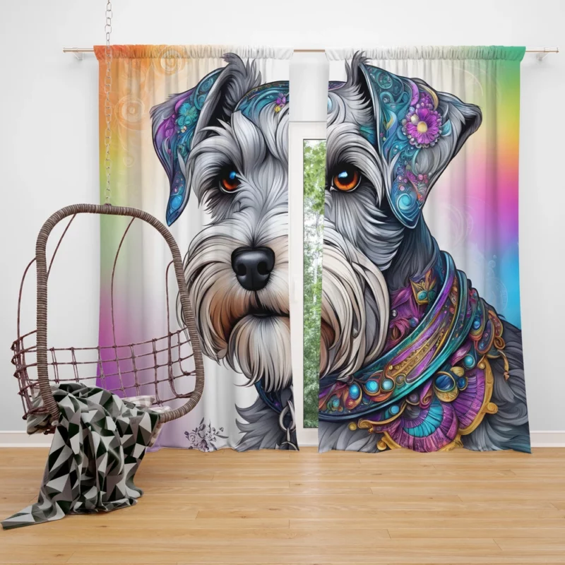 Mini Schnauzer Delight Teen Joy Curtain