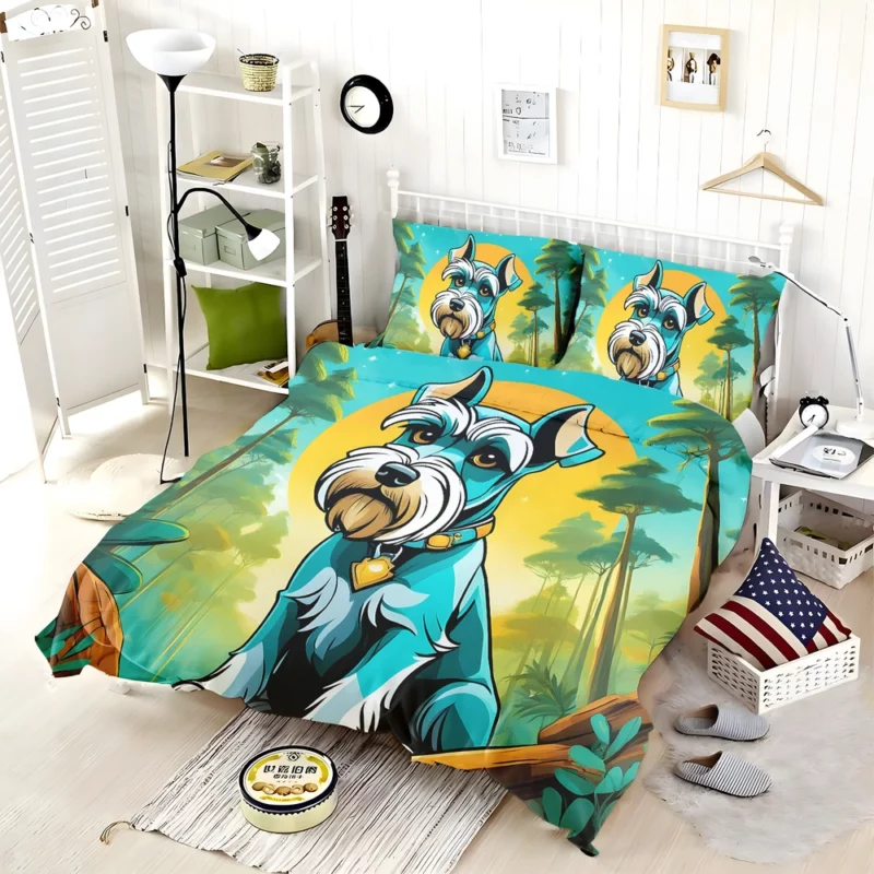 Mini Schnauzer Stylish Home Décor Bedding Set