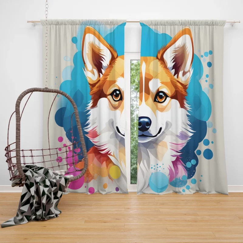 Miniature Marvel Alaskan Klee Kai Dog Curtain