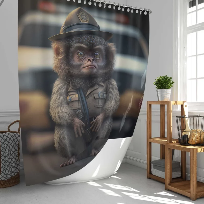 Monkey Police Officer Shower Curtain