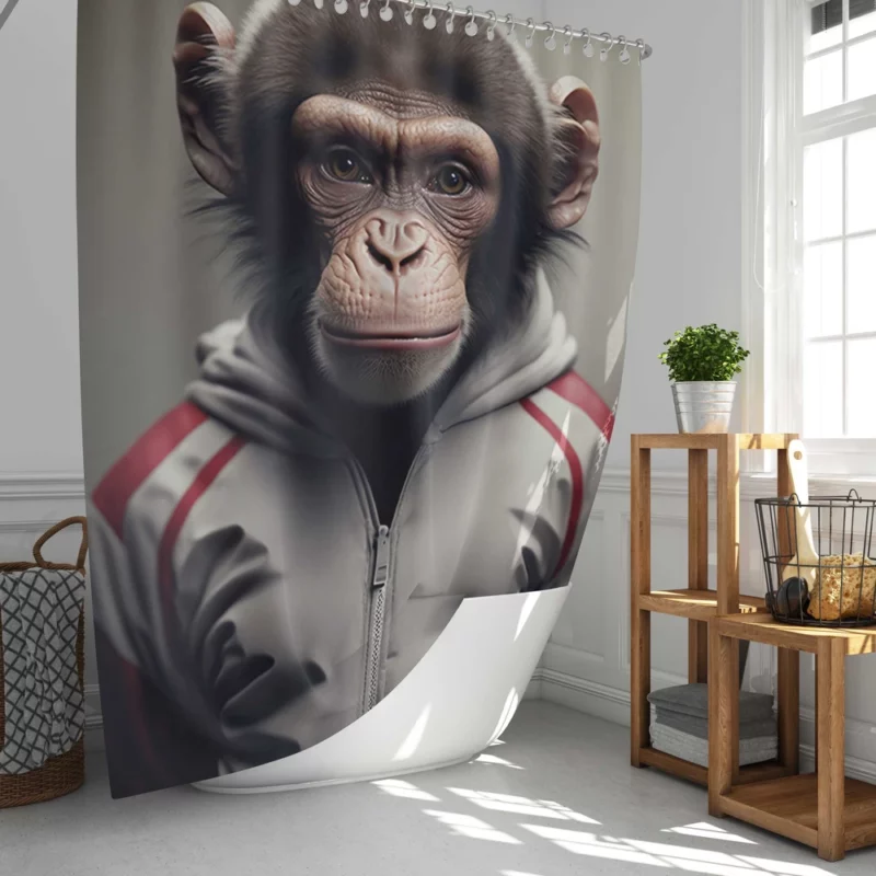 Monkey With Label Shower Curtain