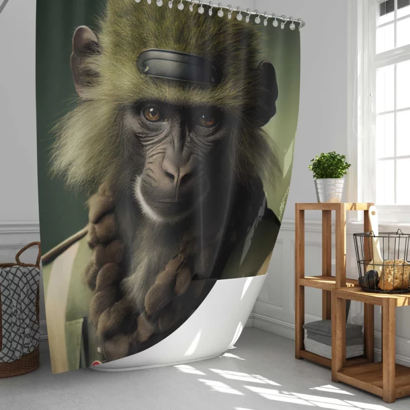 Monkey in Green Clothes Shower Curtain