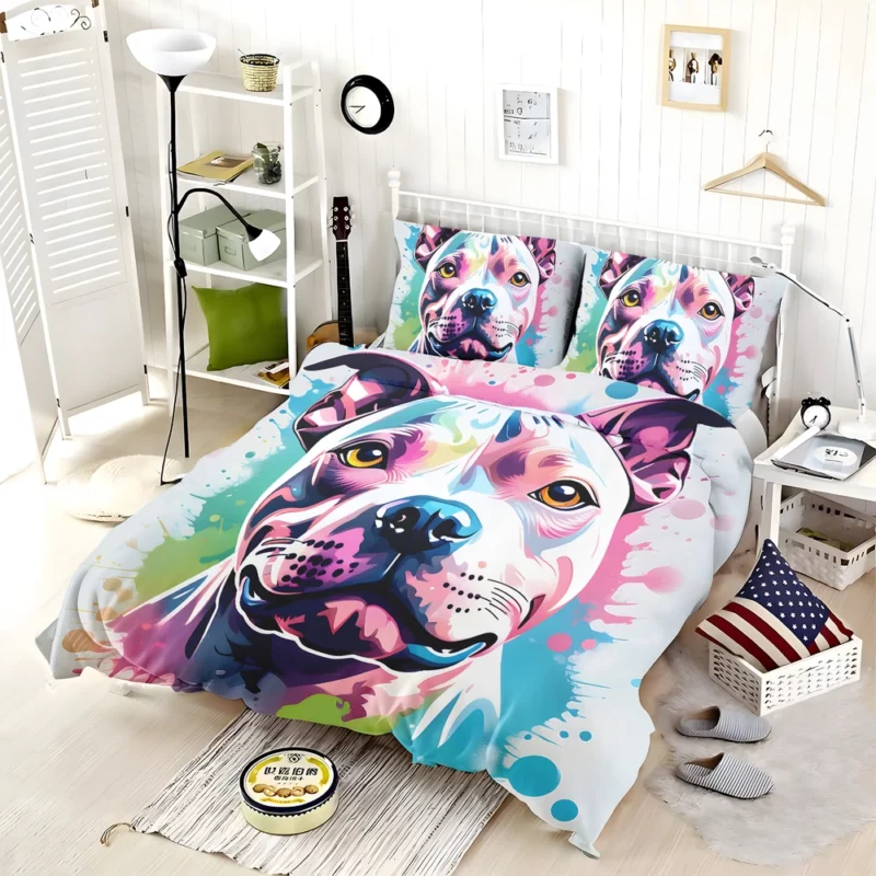 Muscular Companion Staffordshire Bull Terrier Dog Bedding Set