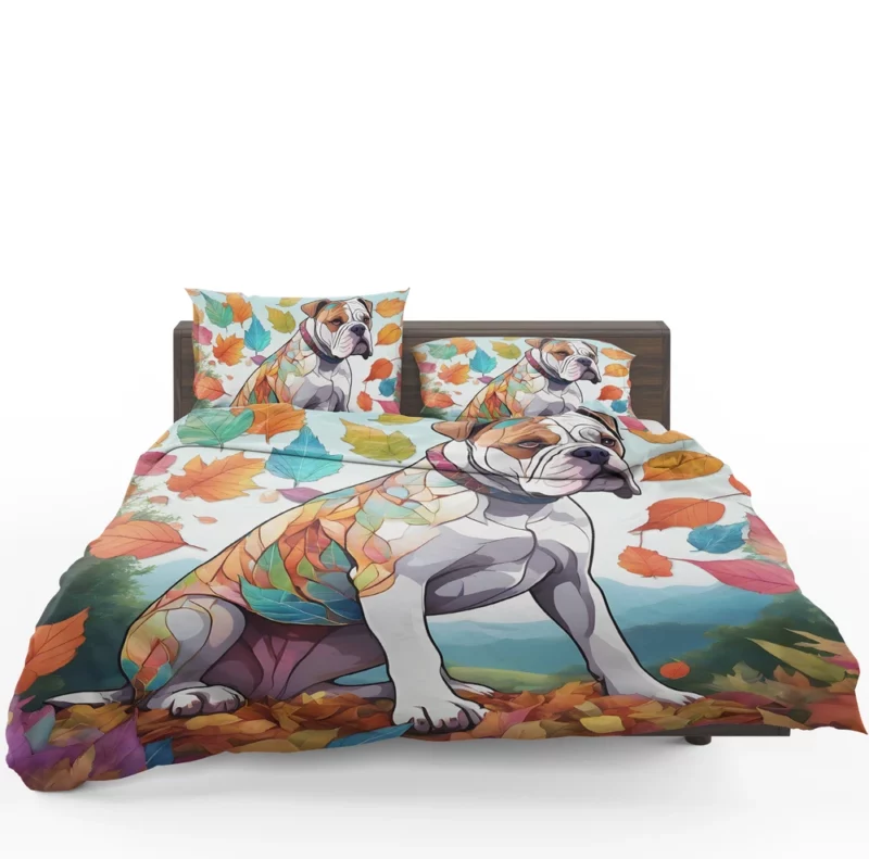 Muscular Guardian American Bulldog Dog Bedding Set 1