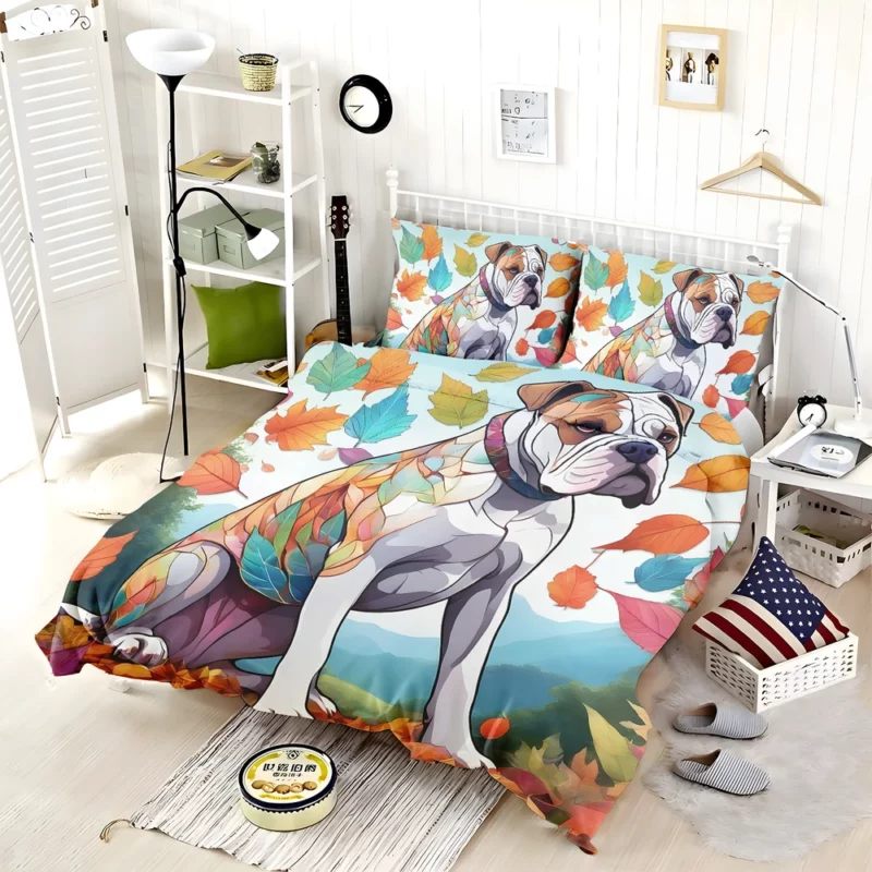 Muscular Guardian American Bulldog Dog Bedding Set