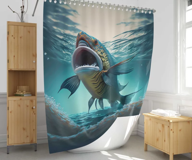 Naughty Shark with Quirky Features Shower Curtain 1