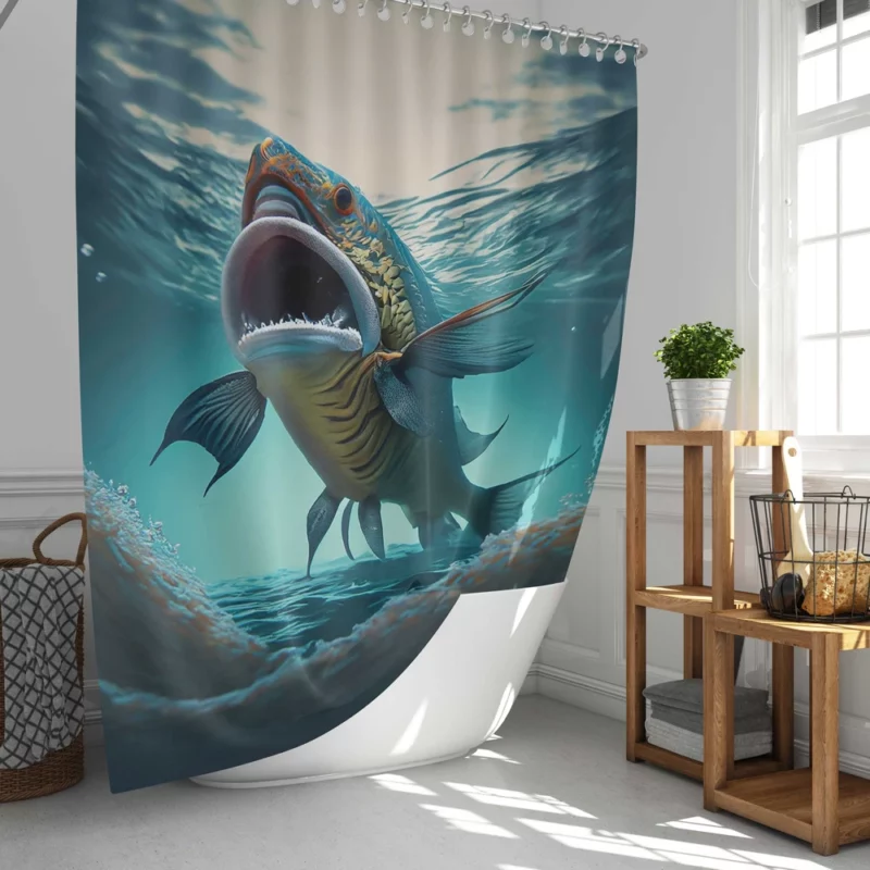 Naughty Shark with Quirky Features Shower Curtain