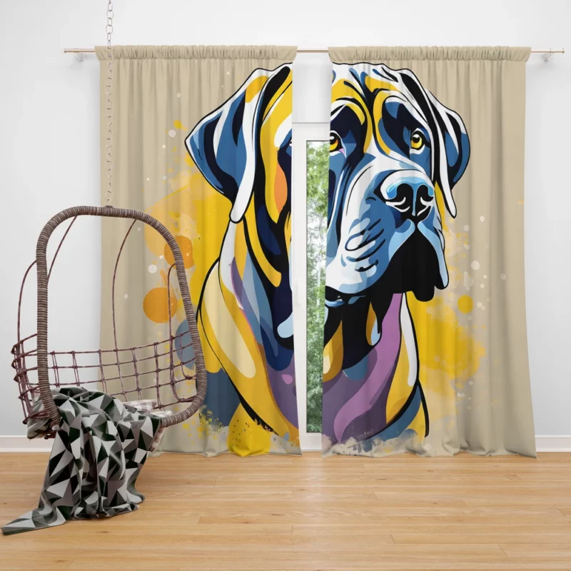 Neapolitan Mastiff Dog Delight Teen Joyful Surprise Curtain