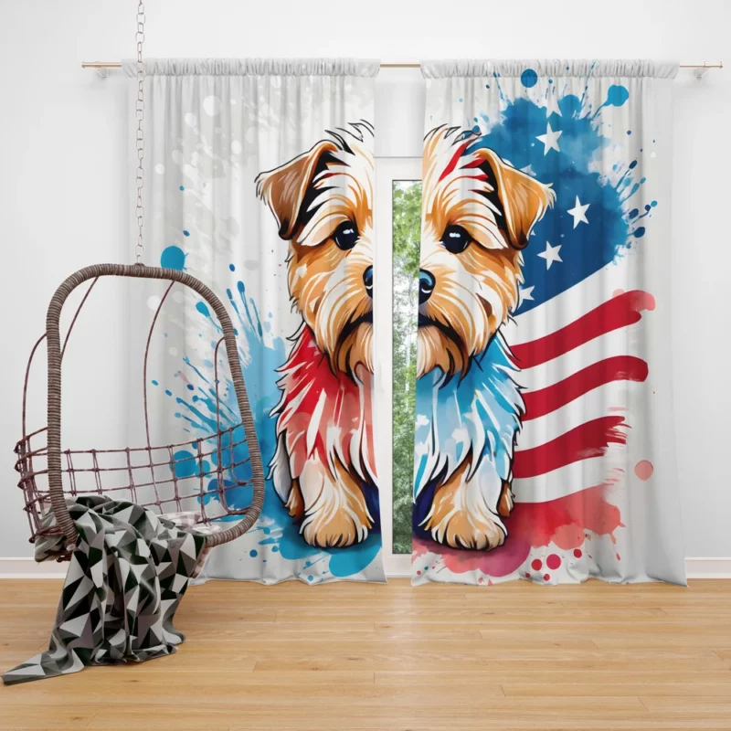 Norfolk Terrier Dog Delight Teen Joyful Surprise Curtain