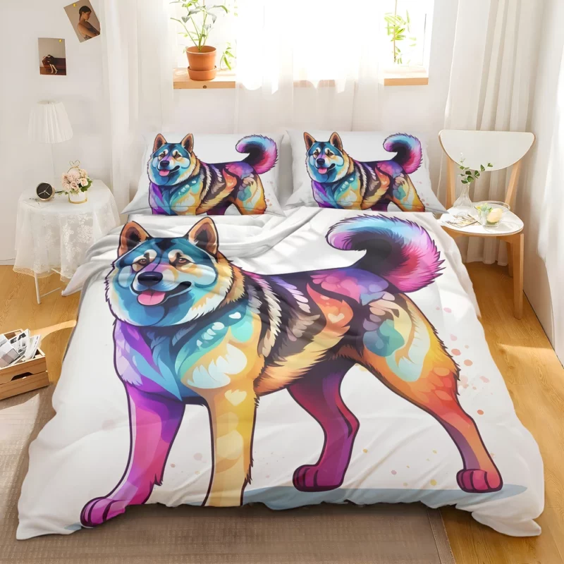 Norwegian Elkhound Pup Teen Birthday Surprise Bedding Set 2