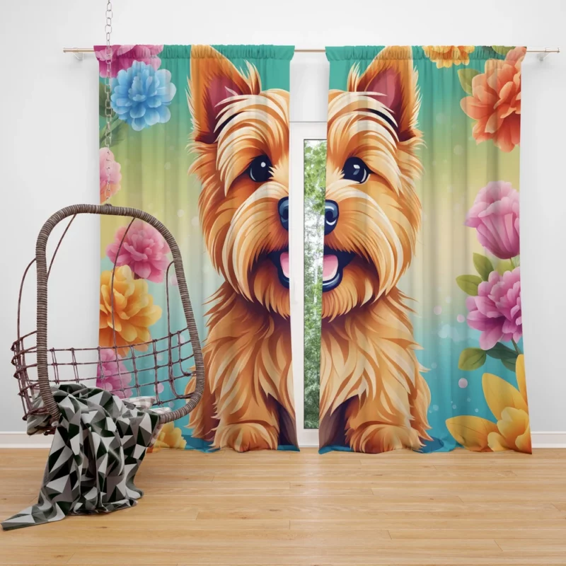 Norwich Terrier Charm Teen Dog Gift Curtain