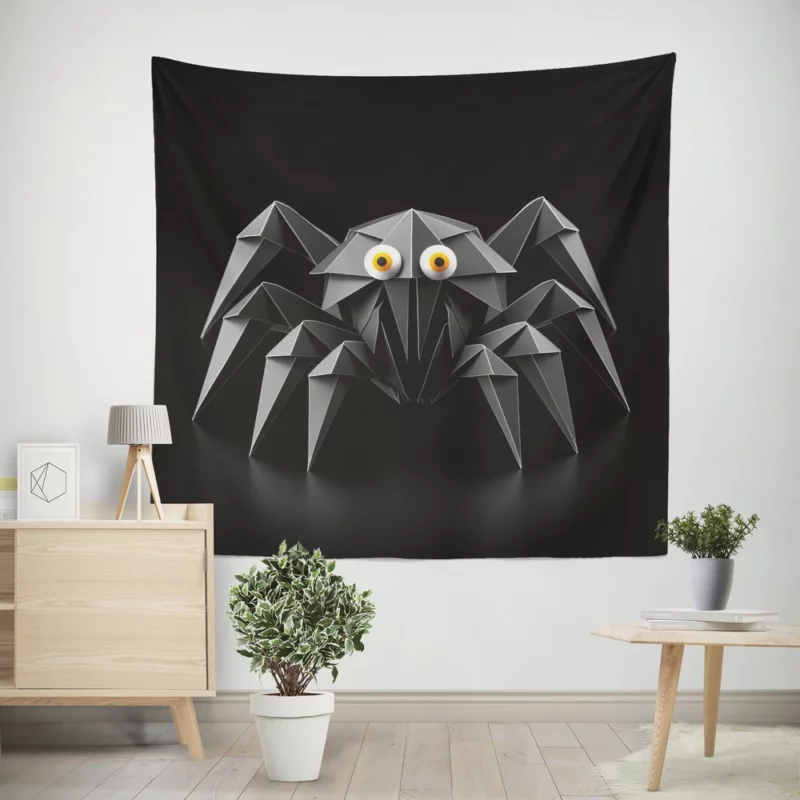 Origami Spider Character Wall Tapestry