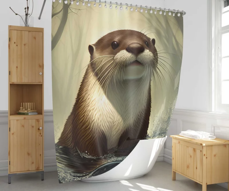 Ottar in the Forest Shower Curtain 1