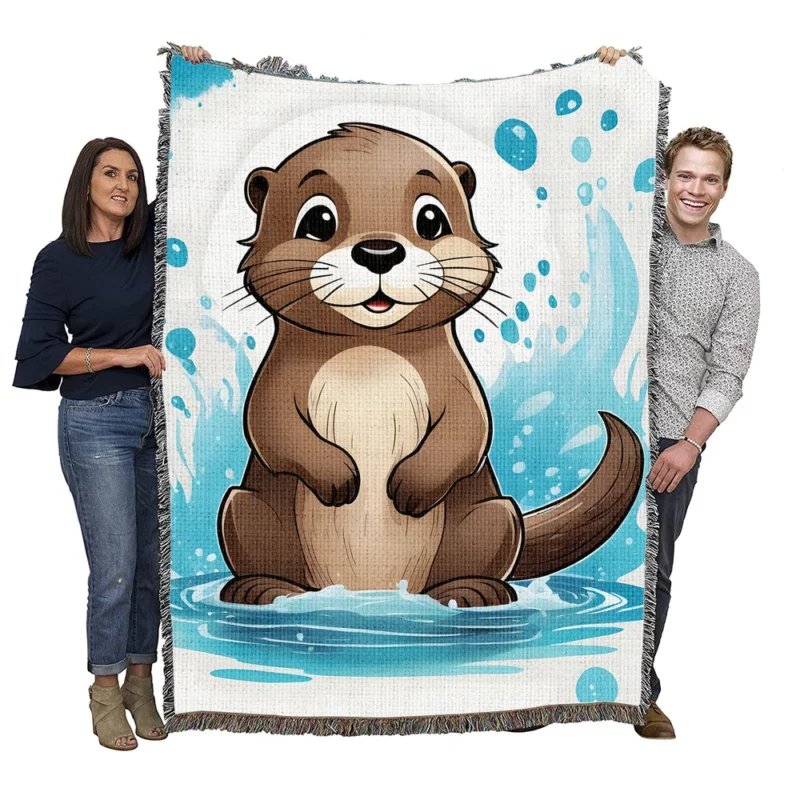 Otter T-Shirt Design Woven Blanket