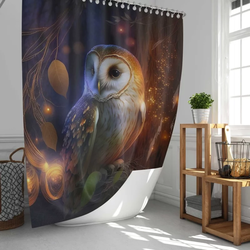 Owl in the Woods Shower Curtain