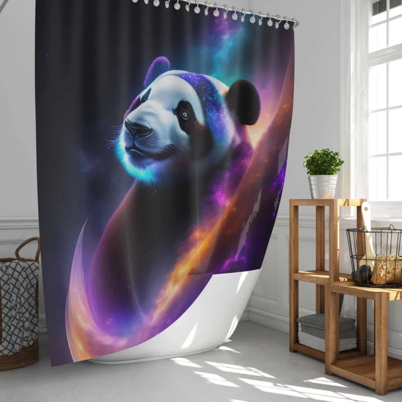 Panda Among the Stars Shower Curtain