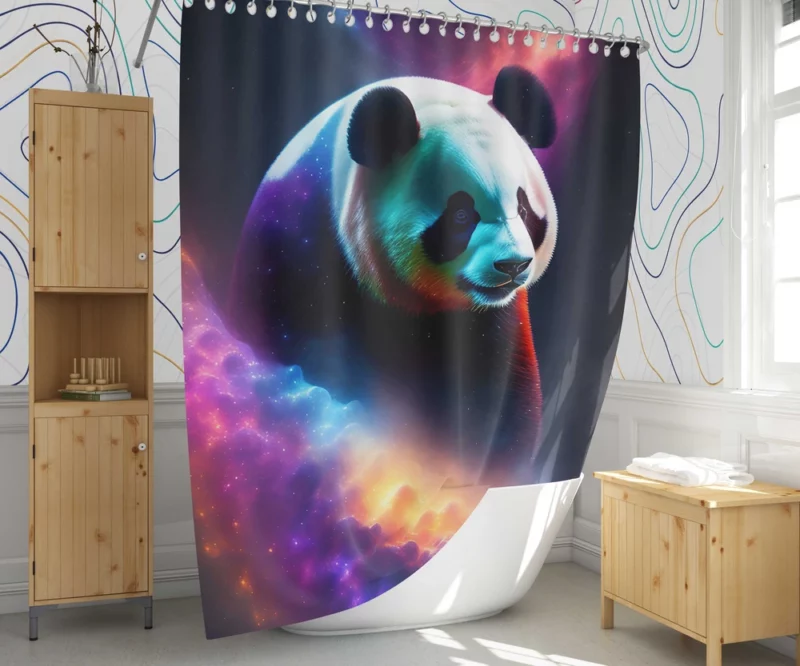 Panda Digital Artwork Shower Curtain 1