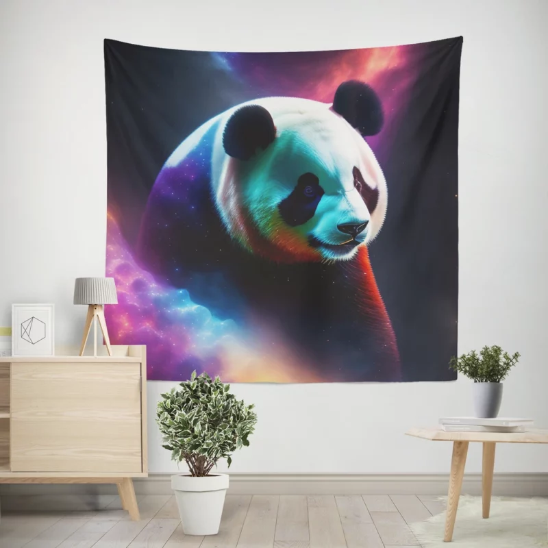 Panda Digital Artwork Wall Tapestry