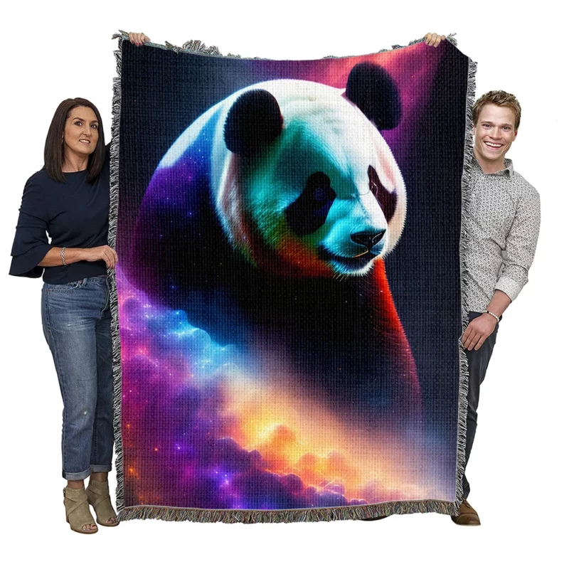 Panda Digital Artwork Woven Blanket