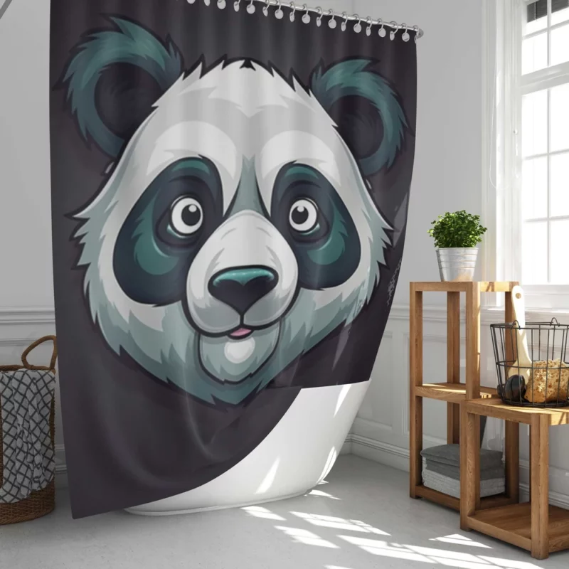 Panda Mascot Character Shower Curtain