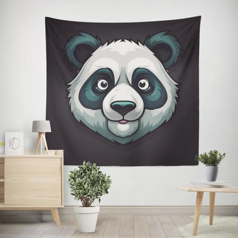 Panda Mascot Character Wall Tapestry