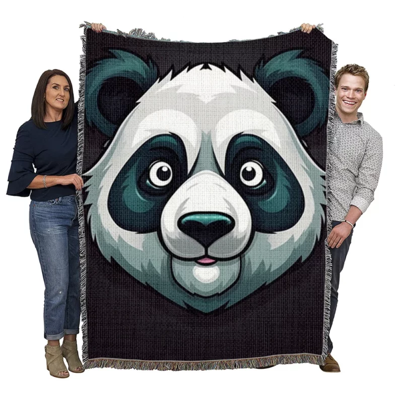 Panda Mascot Character Woven Blanket