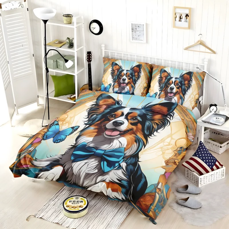 Papillon Dog Joyful Canine Friend Bedding Set