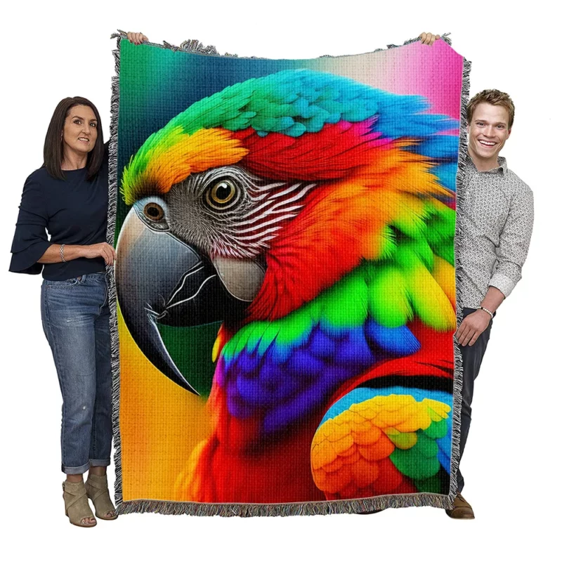 Parrot Colorful Gaze Black Beak
