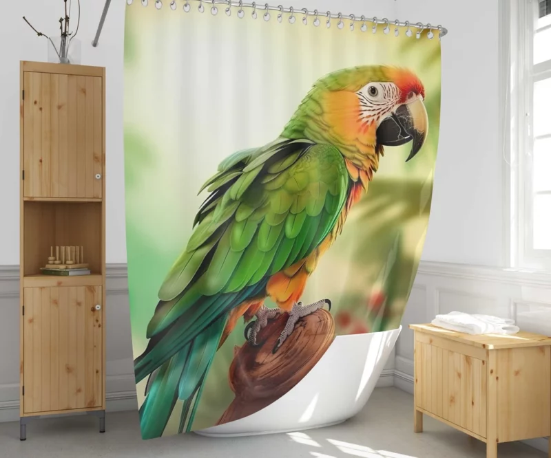 Parrot in Nature Embrace Shower Curtain 1