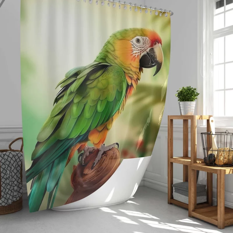 Parrot in Nature Embrace Shower Curtain