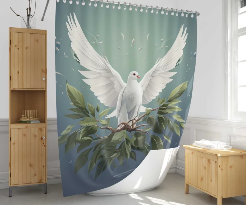 Peace Themed Background With Doves Shower Curtain 1