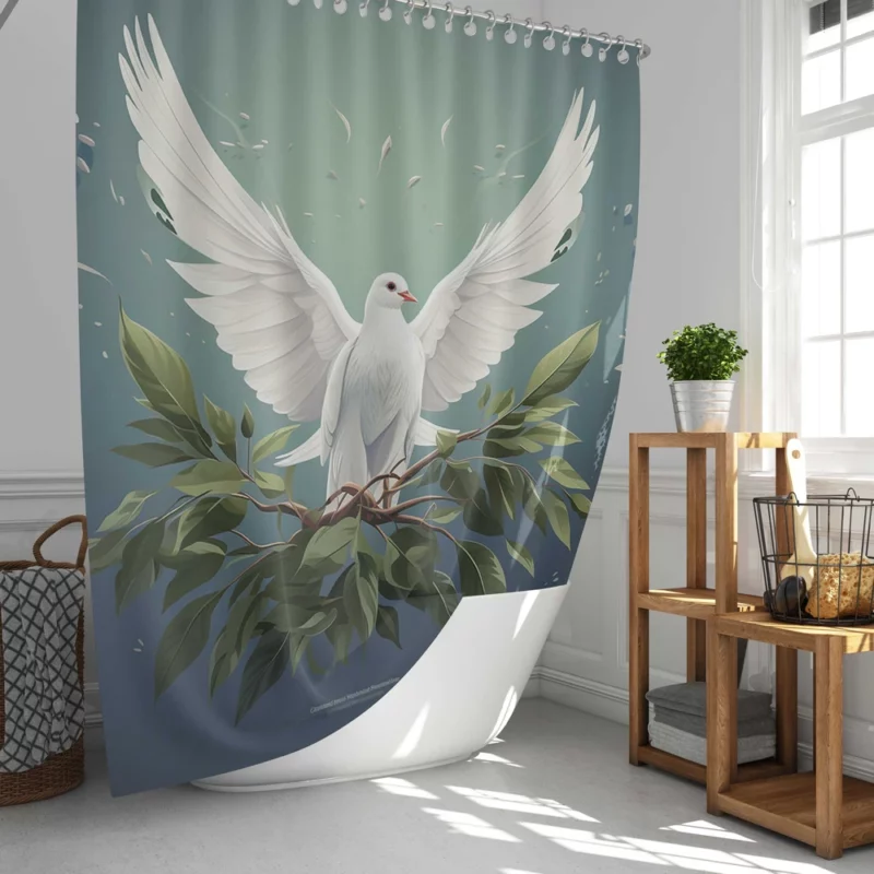 Peace Themed Background With Doves Shower Curtain