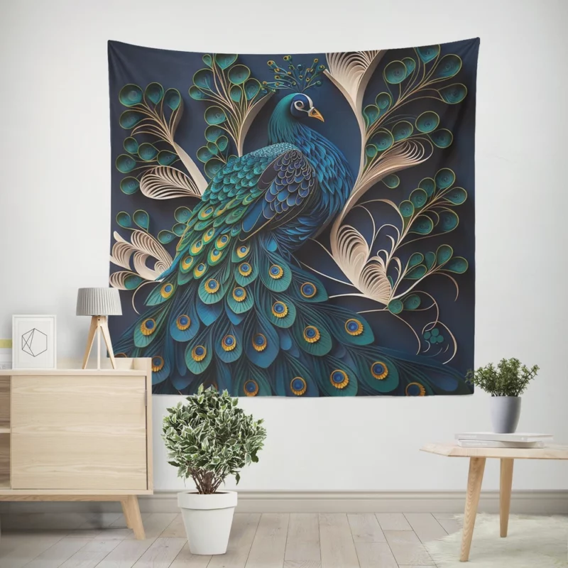 Peacock Artwork Wall Tapestry