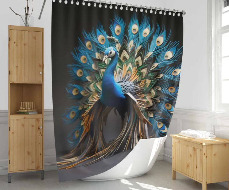 Peacock Regal Plume Shower Curtain 1