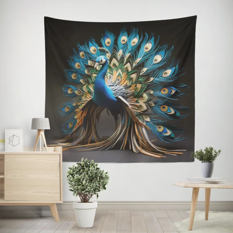 Peacock Regal Plume Wall Tapestry