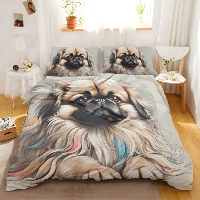 Pekingese Adorable Fluffy Lap Dog Bedding Set 2