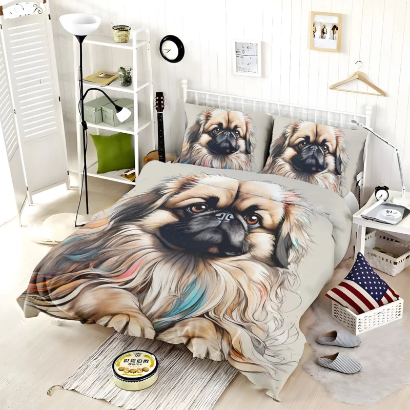 Pekingese Adorable Fluffy Lap Dog Bedding Set