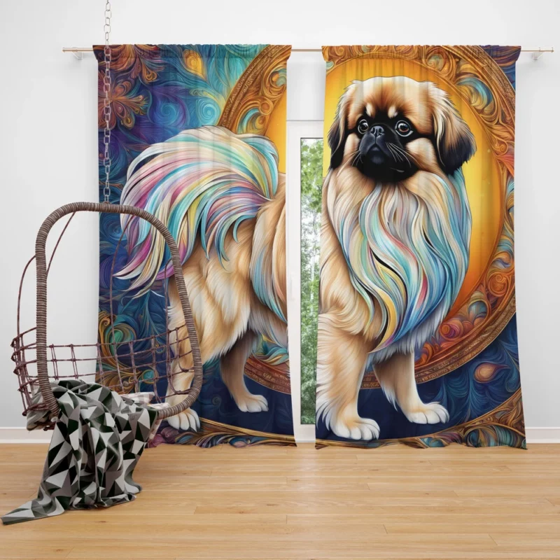 Pekingese Charm Petite Dog Royalty Curtain