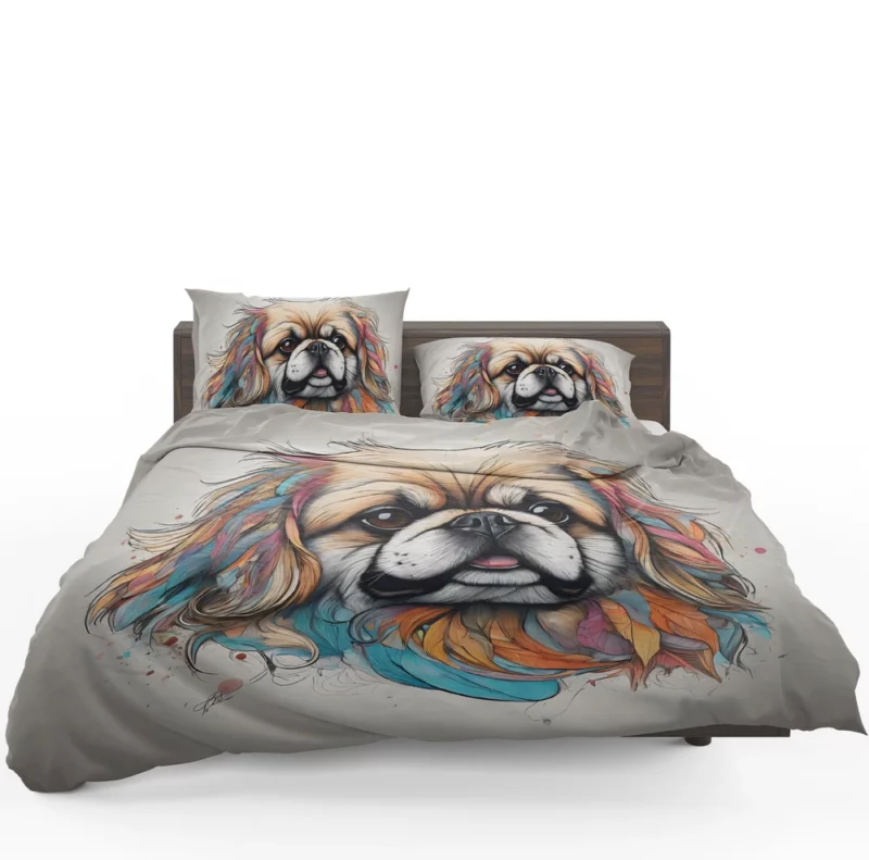 Pekingese Pup Royal Furry Friend Bedding Set 1