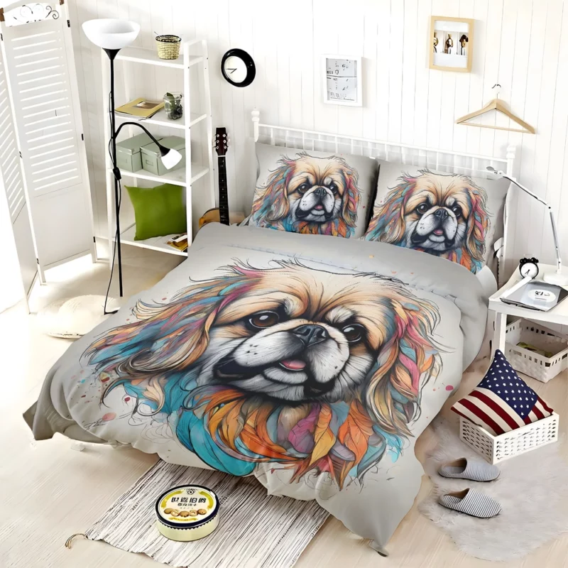 Pekingese Pup Royal Furry Friend Bedding Set