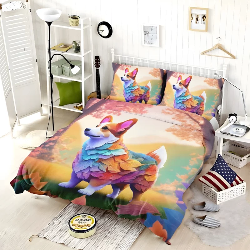 Pembroke and Cardigan Charm Welsh Corgi Dog Bedding Set