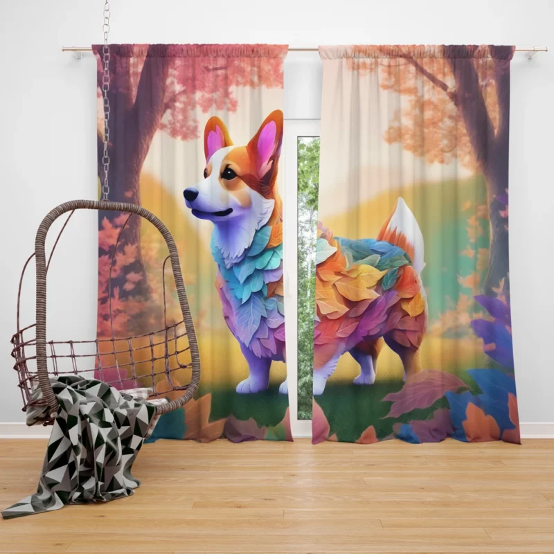 Pembroke and Cardigan Charm Welsh Corgi Dog Curtain