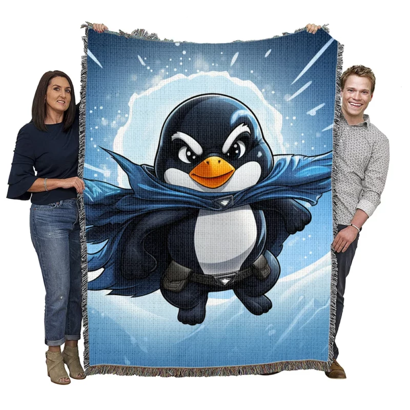 Penguin T-Shirt Graphics Woven Blanket
